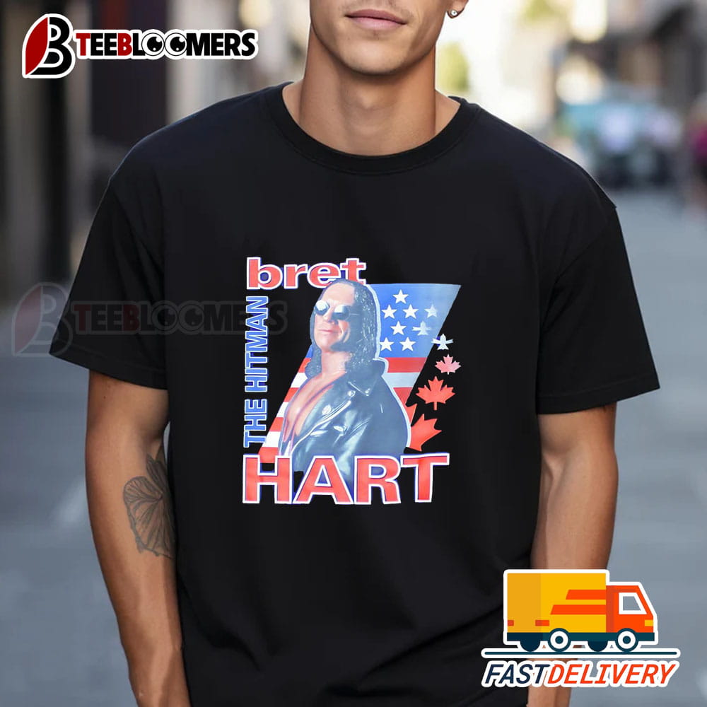 Bret Hart The Hitman Usa Flag And Maple Leaves Shirt 1