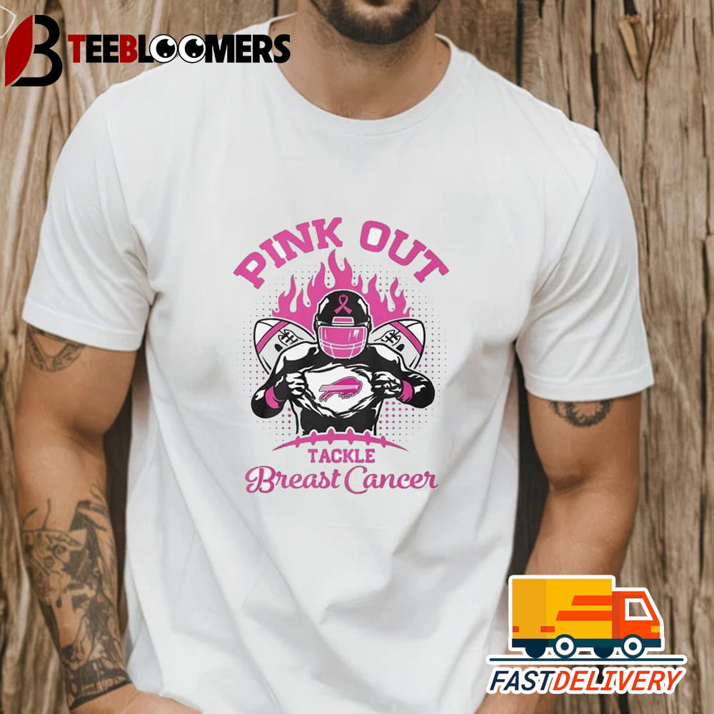 Buffalo Bills Football Pink Out Tackle Breast Cancer Shirt 1