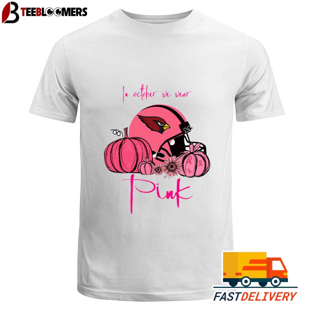 Pumpkin Arizona Cardinals In October We Wear Pink Breast Cancer Awareness Unisex Tee Sweatshirt