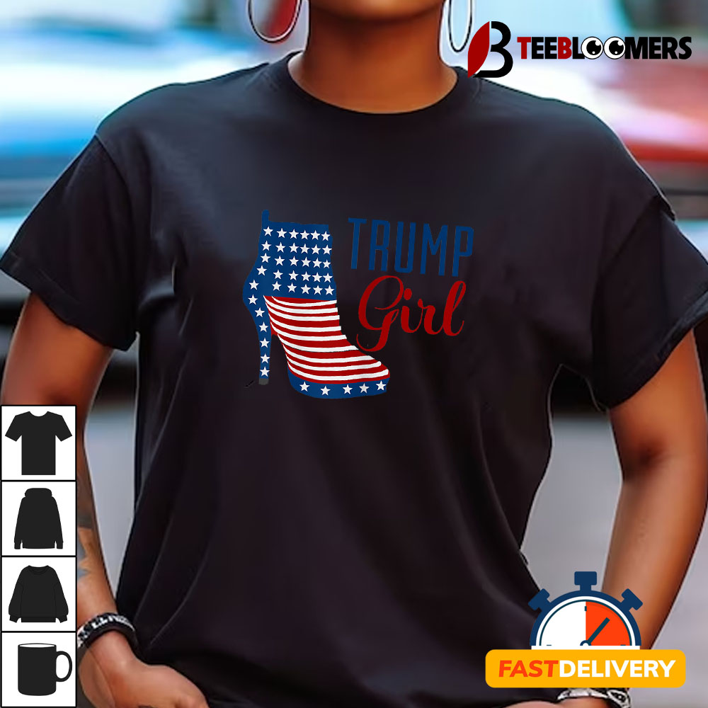 Trump Girl High Heel With Flag T shirt1