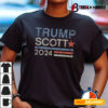 Trump Tim Scott 2024 Retro Vintage Distressed Stripe T shirt1