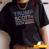 Trump Tim Scott 2024 Retro Vintage Distressed Stripe T shirt2