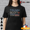 Trump Tim Scott 2024 Retro Vintage Distressed Stripe T shirt3