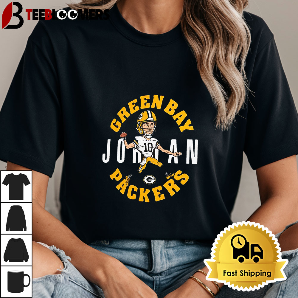 Jordan Love Green Bay Packers Caricature Player Unisex Vintage T Shirt 1