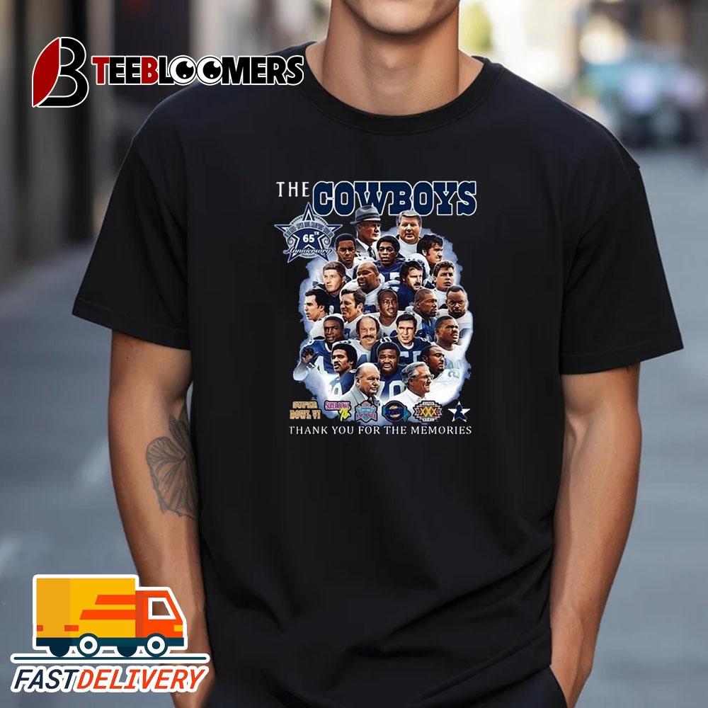 NEW Dallas Cowboys The Cowboys Of 65th Anniversary Thank You For The Memories Vintage T Shirt Treding