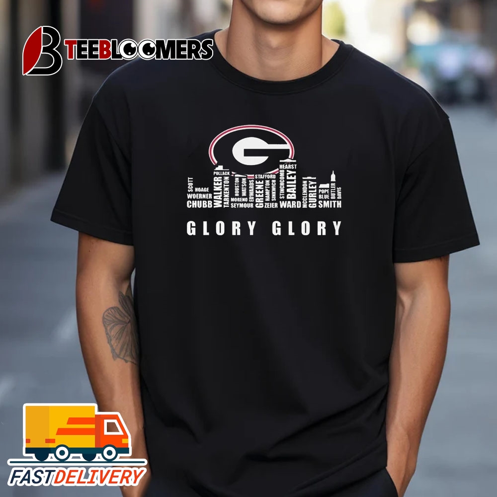 NEW Georgia Bulldogs City Skyline In 2024 Glory Glory Vintage T Shirt Treding