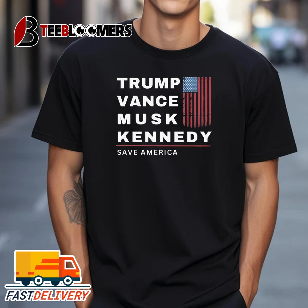 NEW Trump Vance Musk Kennedy Save America 2024 Vintage T Shirt Treding