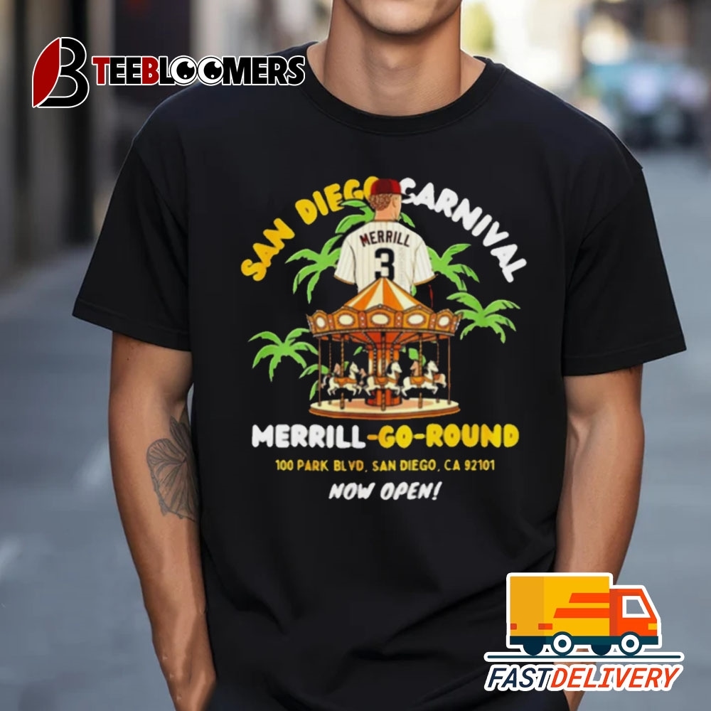 San Diego Padres Jackson Merrill Garnival Merrill Go Round T Shirt Vintate Retro Trending Tee Vintage T Shirt Trending