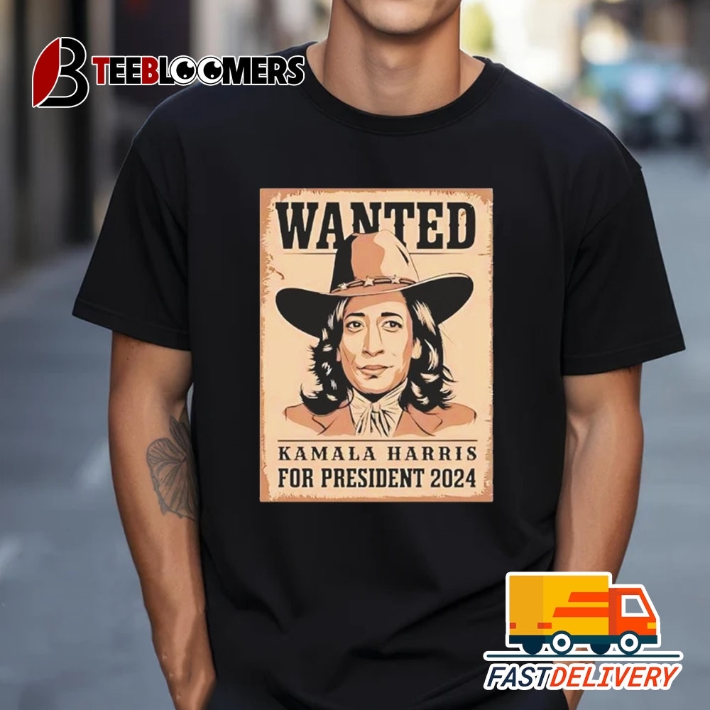 Wanted Kamala Harris For President 2024 Wild West Vintage Vintate Trending Tee 2024