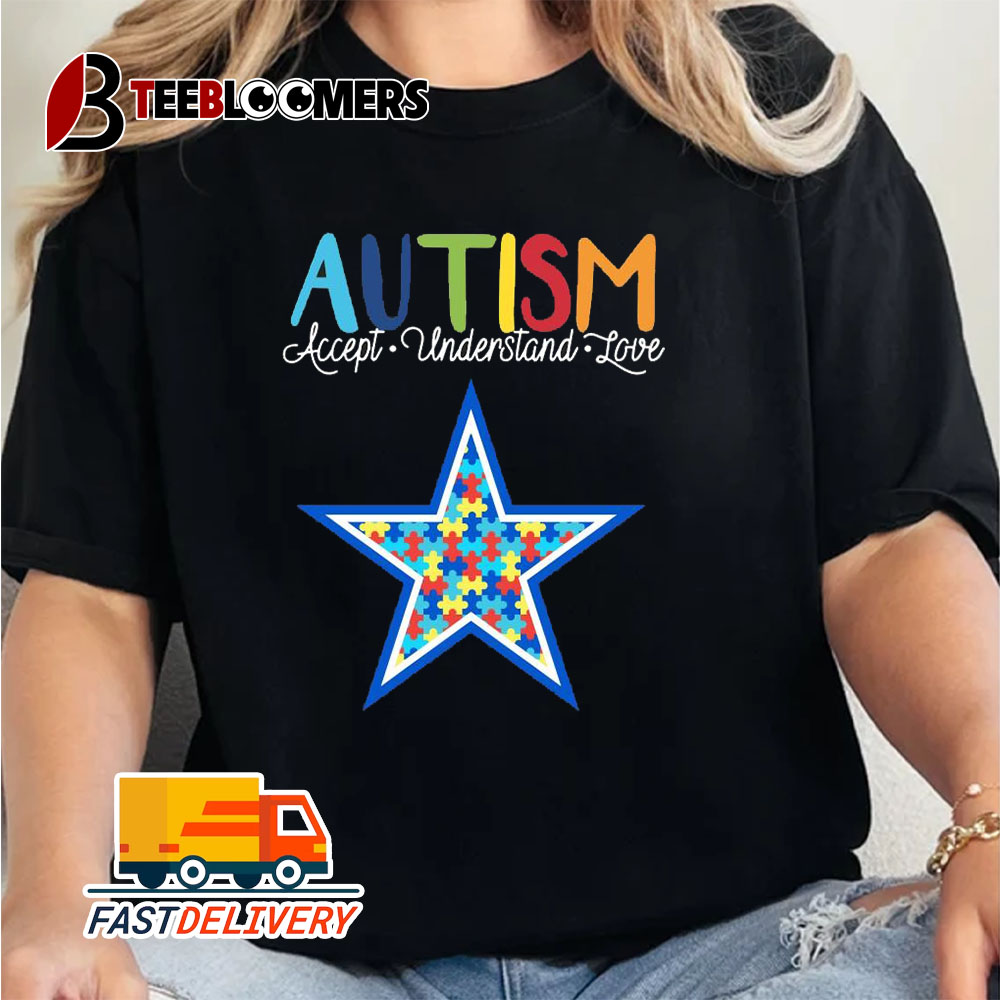 2024 Dallas Cowboys NFL Autism Awareness Accept Understand Love 2024 Unisex Vintage T Shirt