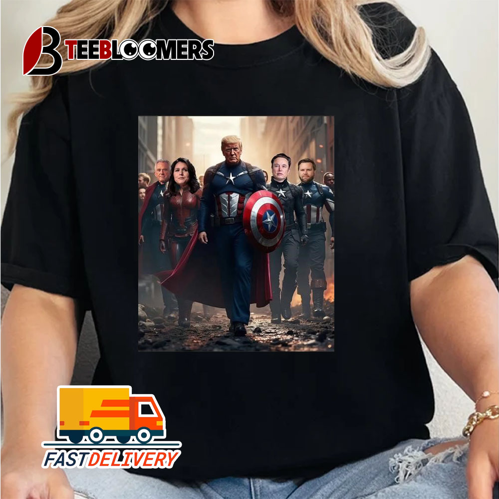 2024 Trump Captain America Avengers Team Elon Tulsi Vance Kennedy Unisex Vintage T Shirt