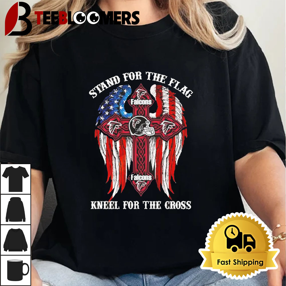 Atlanta Falcons Stand For The Flag Kneel For The Cross 2024 Unisex Vintage T shirt