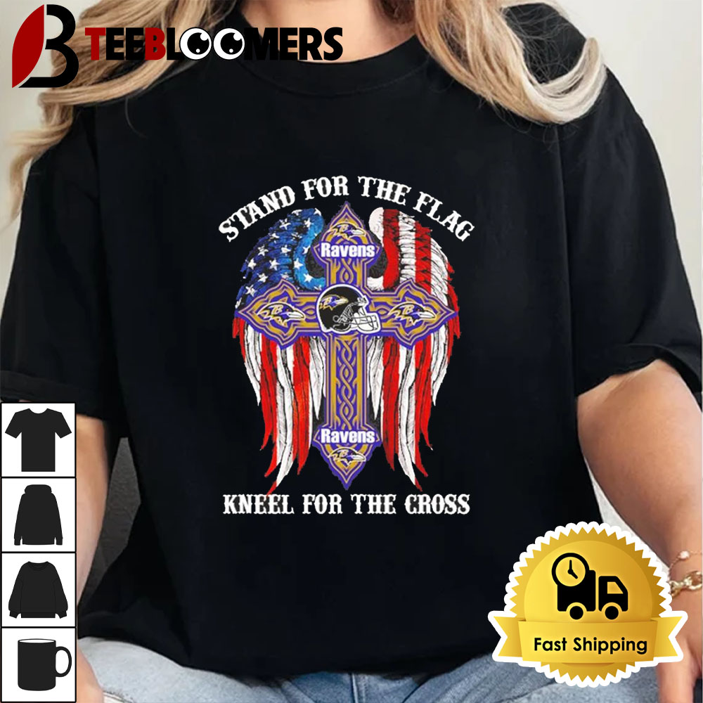 Baltimore Ravens Stand For The Flag Kneel For The Cross 2024 Unisex Vintage T shirt