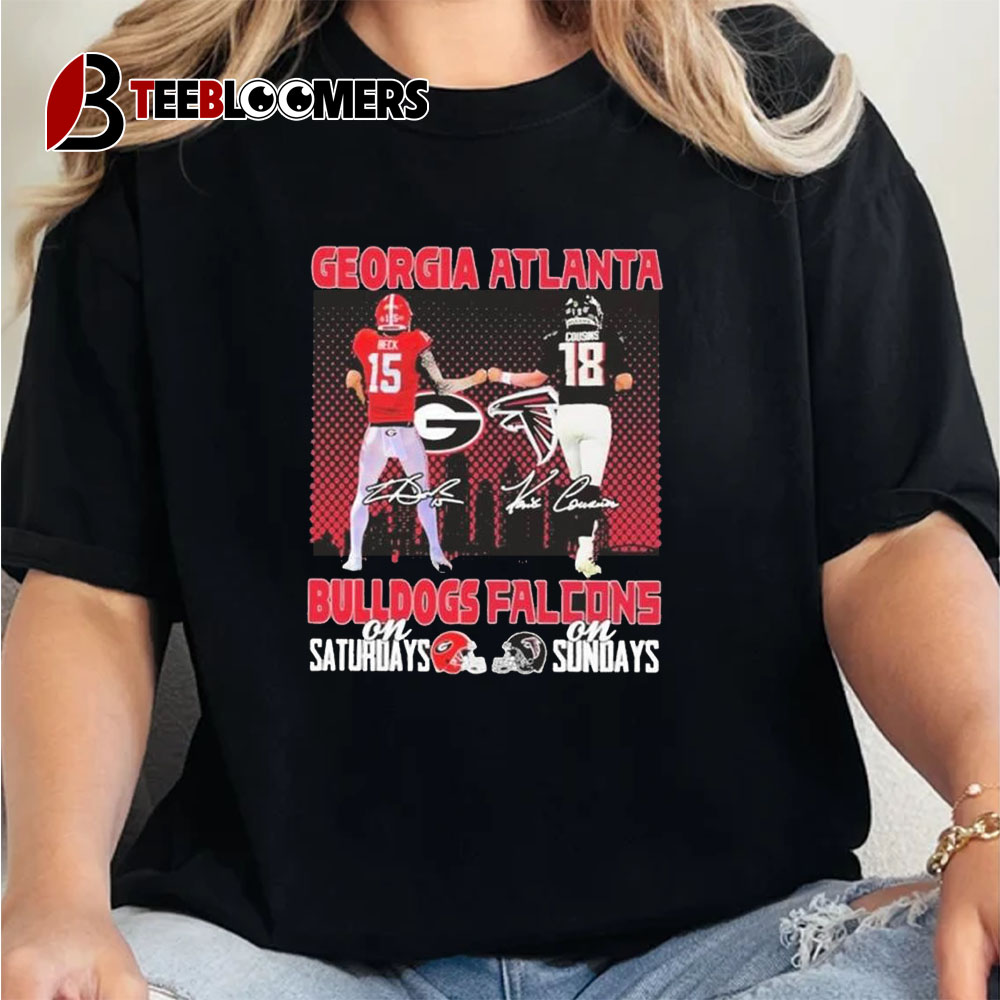 Carson Beck Georgia Bulldogs On Saturdays X Kirk Cousins Atlanta Falcons On Sundays Signatures Unisex Vintage T Shirt