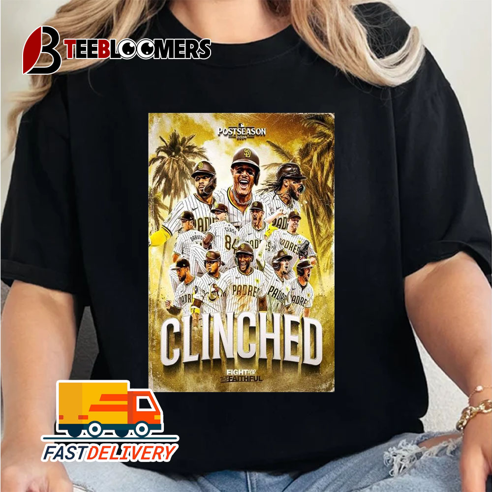 Congrats San Diego Padres Fight For The Faithful Clinched MLB Postseason 2024 Unisex Vintage T Shirt