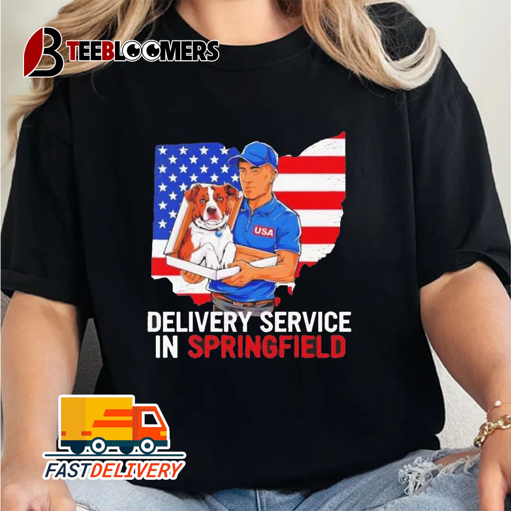 Delivery Service In Springfield Usa Flag Unisex Vintage T Shirt