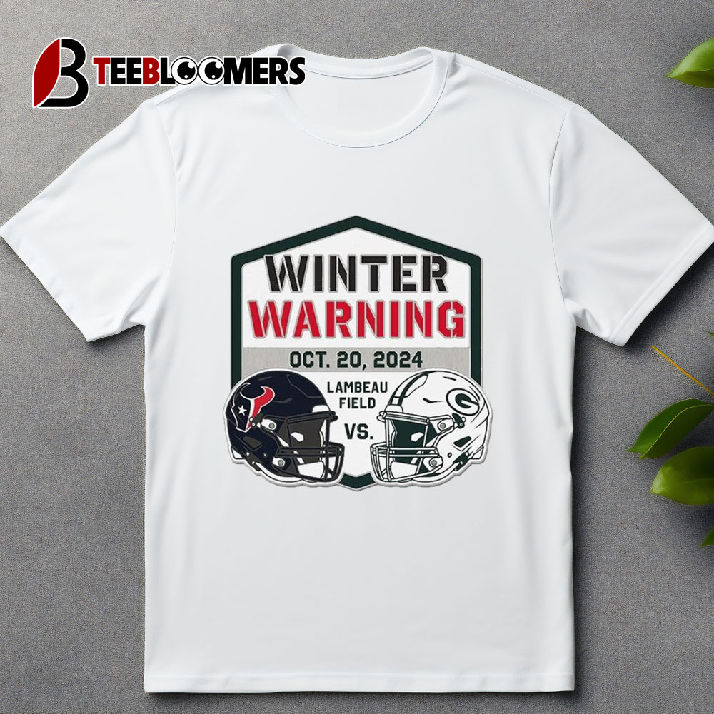 Green Bay Packers Vs Houston Texans Lambeau Field Winter Warning Oct 20 2024 Matchup Unisex Vintage T Shirt