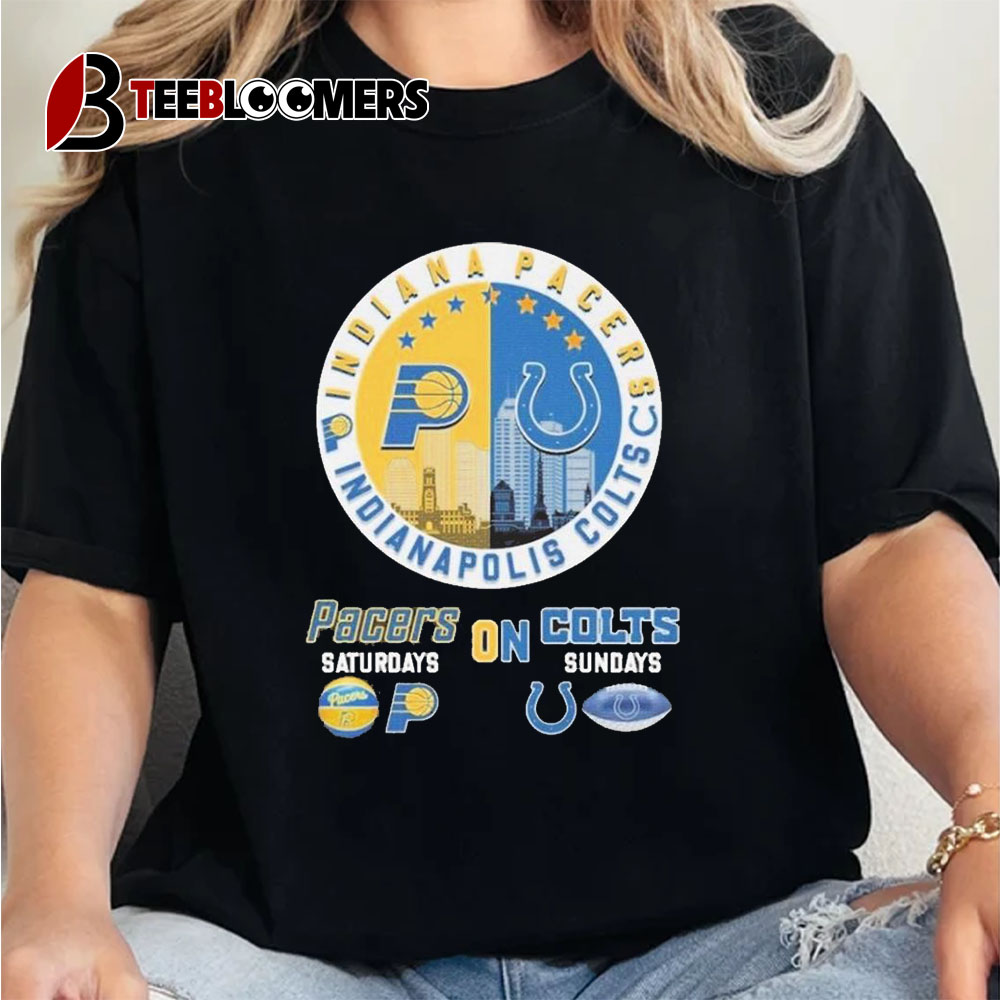 Indiana Pacers On Saturdays X Indianapolis Colts On Sundays Unisex Vintage T Shirt