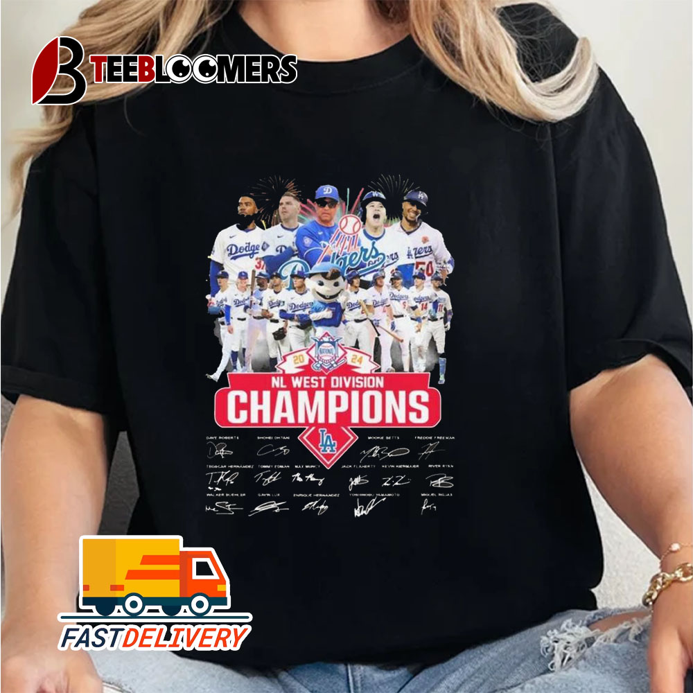 Nl West Division Los Angeles Dodgers National Champions Signatures 2024 Unisex Vintage T Shirt