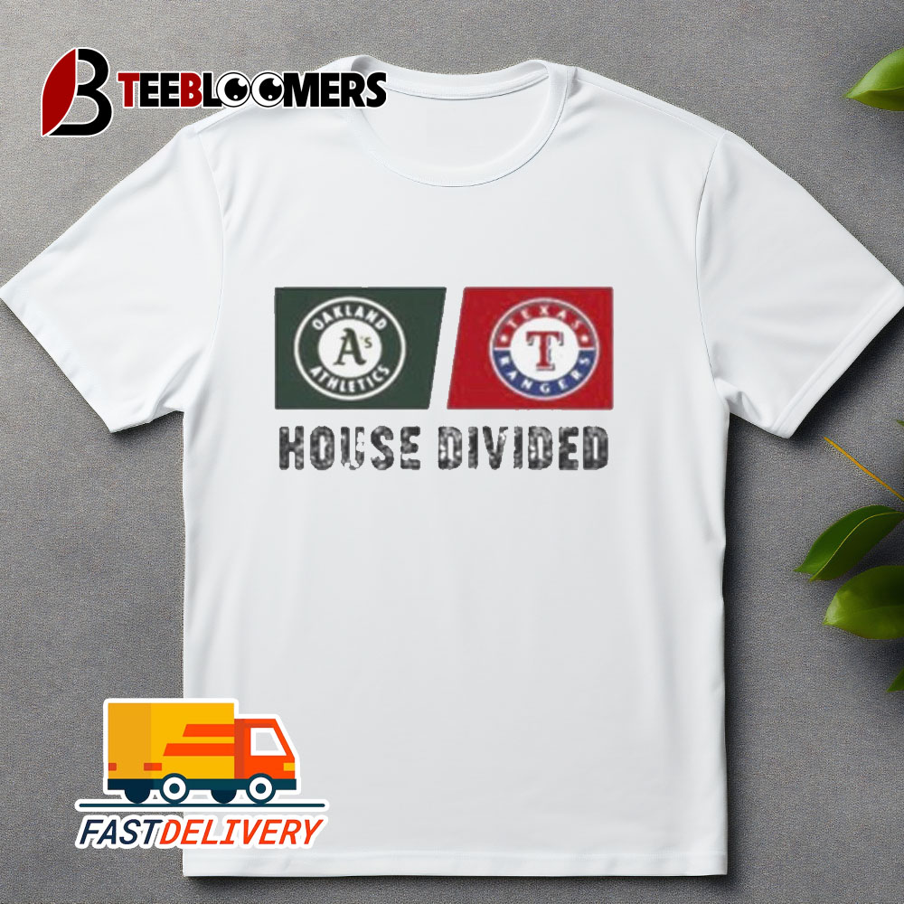 Oakland Athletics Vs Texas Rangers House Divided 2024 Unisex Vintage T Shirt