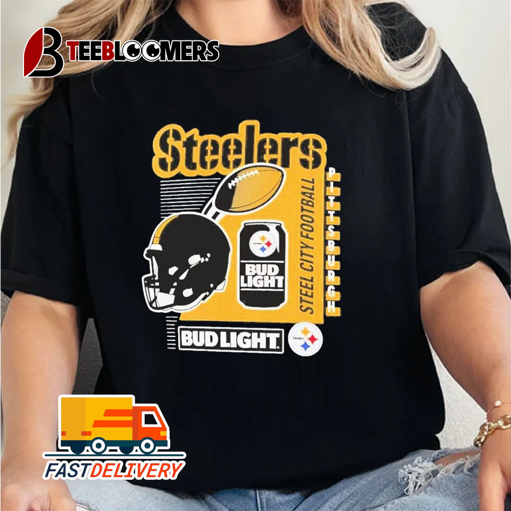 Pittsburgh Steelers Bud Light Steel City Football Unisex Vintage T Shirt