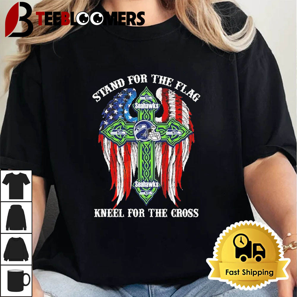 Seattle Seahawks Stand For The Flag Kneel For The Cross 2024 Unisex Vintage T shirt