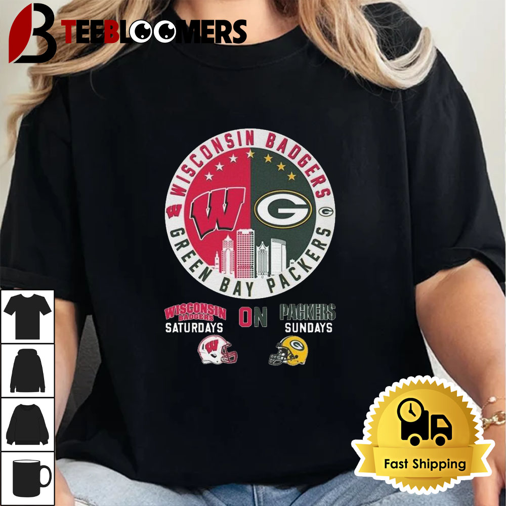 Wisconsin Badgers Saturdays On Green Bay Packers Sundays Logo Unisex Vintage T shirt