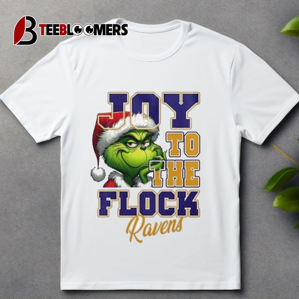 Baltimore Ravens Merry Christmas The Grinch Joy To The Flock 2024 T Shirt