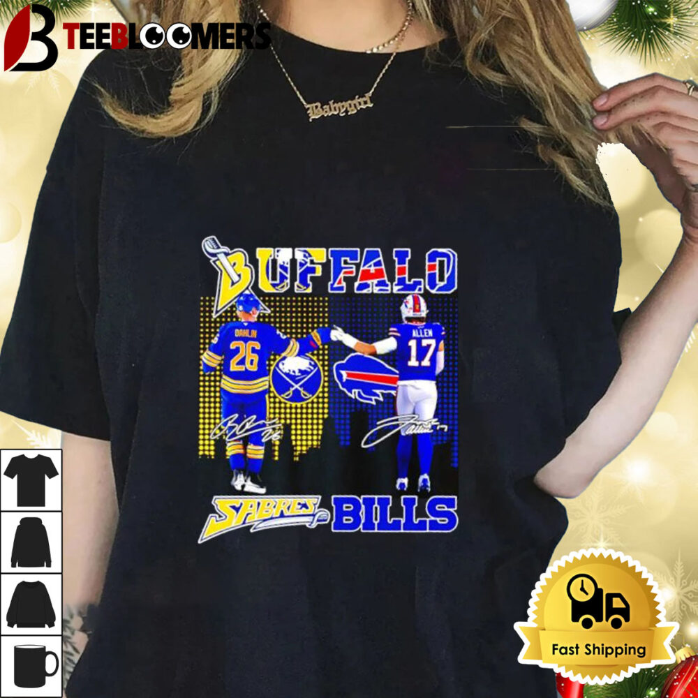 Buffalo Bills And Sabres Dahlin And Allen City Skyline Shirt 1