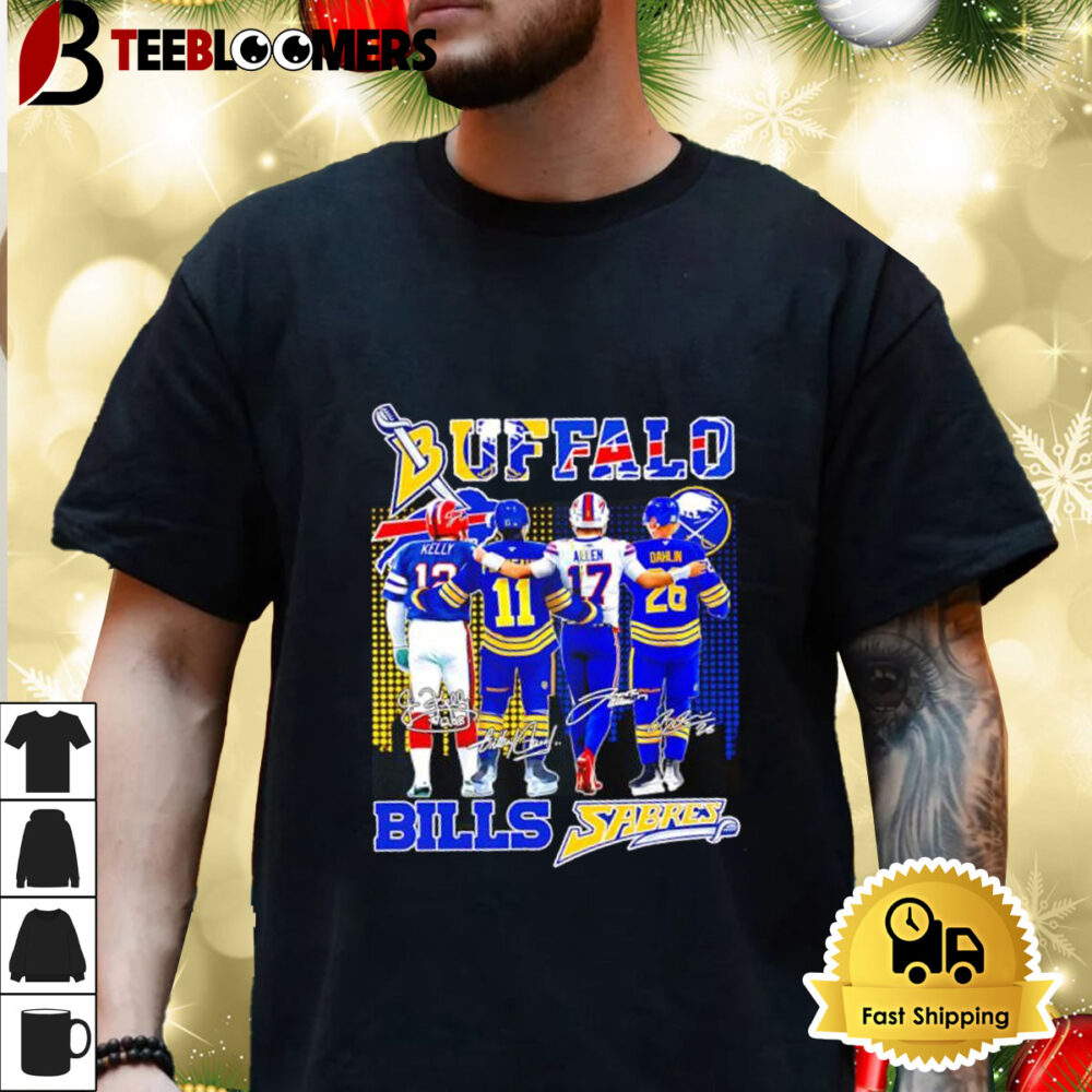 Buffalo Bills And Sabres Kelly Perreault Allen Dahlin City Skyline Shirt 3