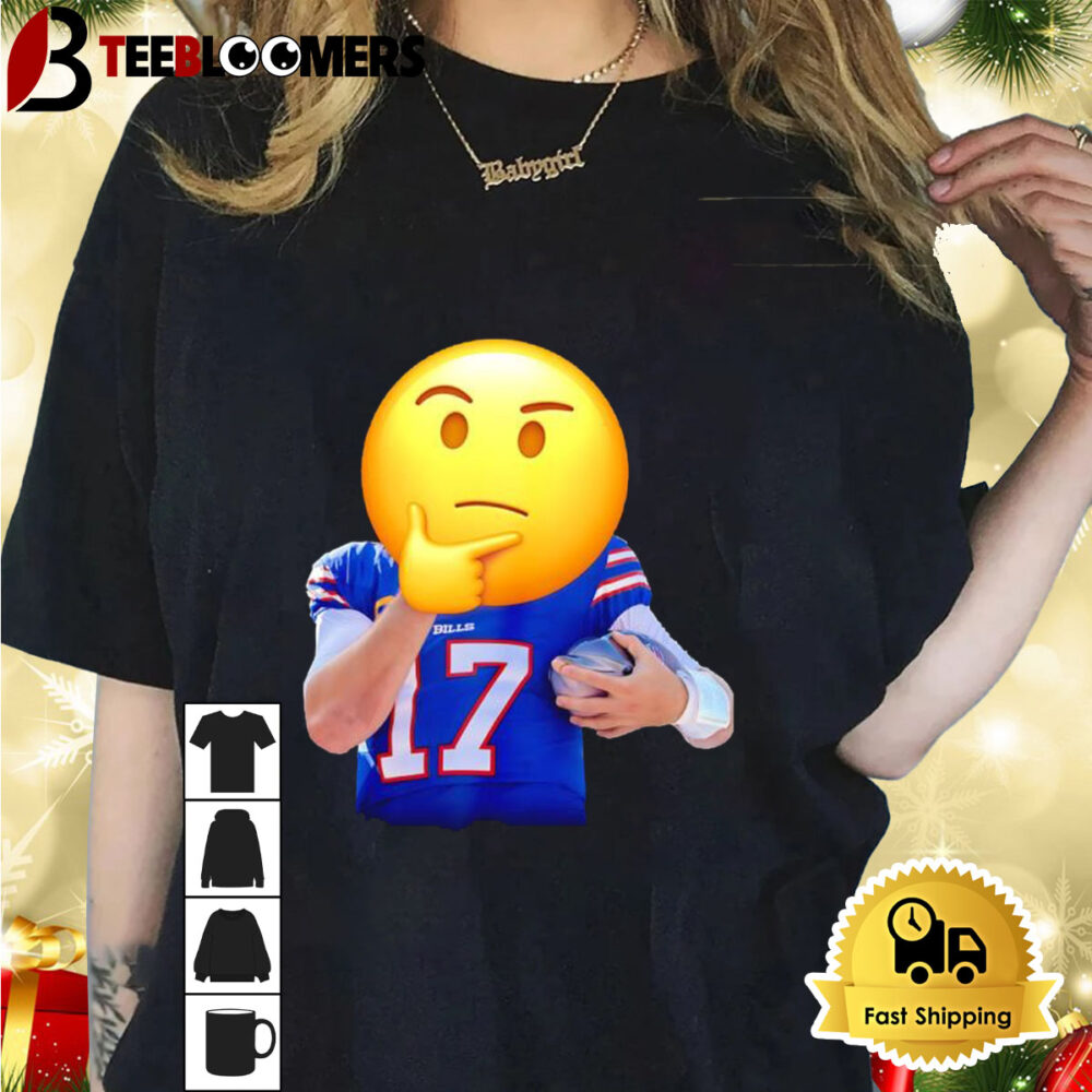 Buffalo Bills Josh Allen Thinking Emoji Shirt 1