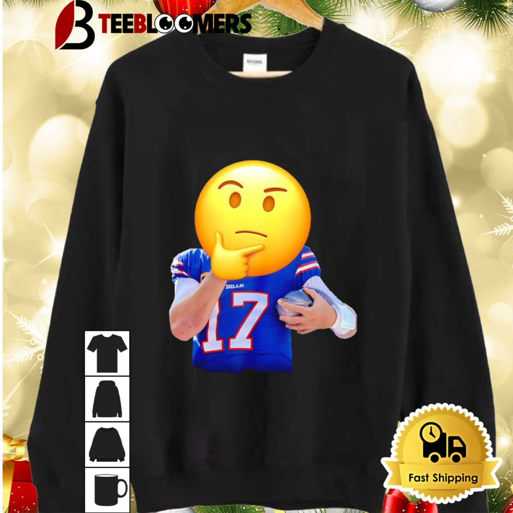 Buffalo Bills Josh Allen Thinking Emoji Shirt 2