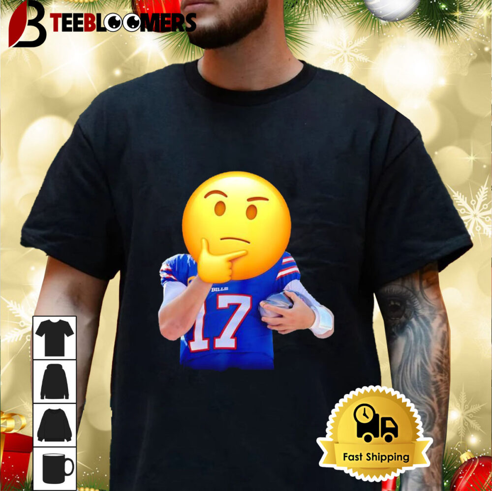 Buffalo Bills Josh Allen Thinking Emoji Shirt 3