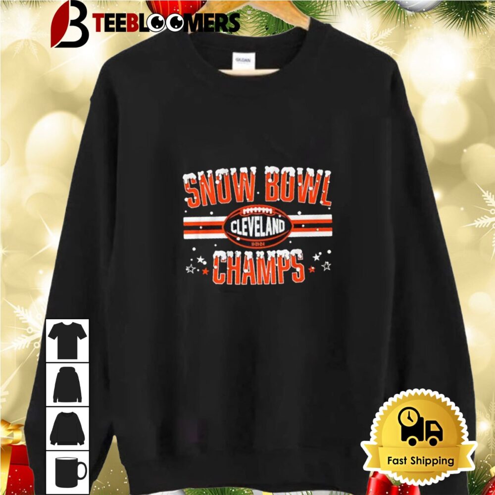 Cleveland Browns Cleveland Snow Bowl Champs Snow Shirt 2