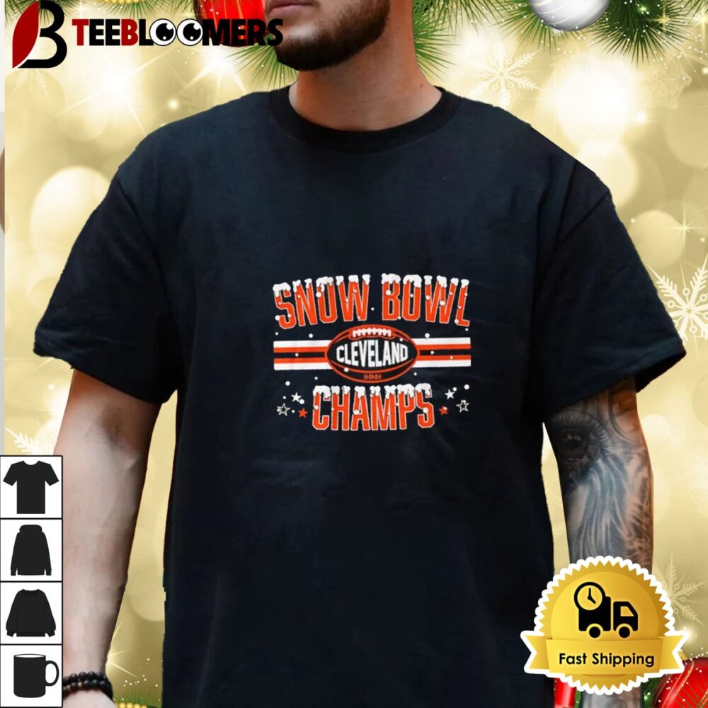 Cleveland Browns Cleveland Snow Bowl Champs Snow Shirt 3