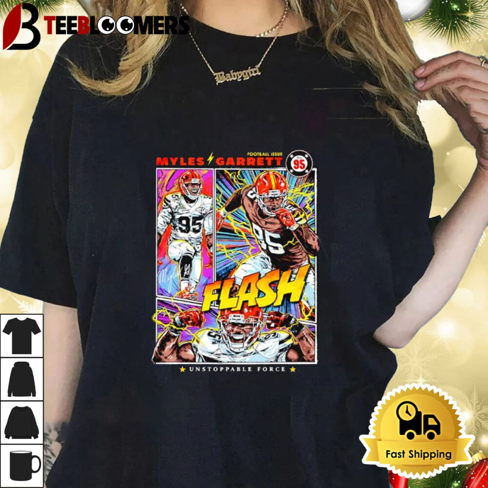 Cleveland Browns Myles Garrett Flash Comic Shirt 1