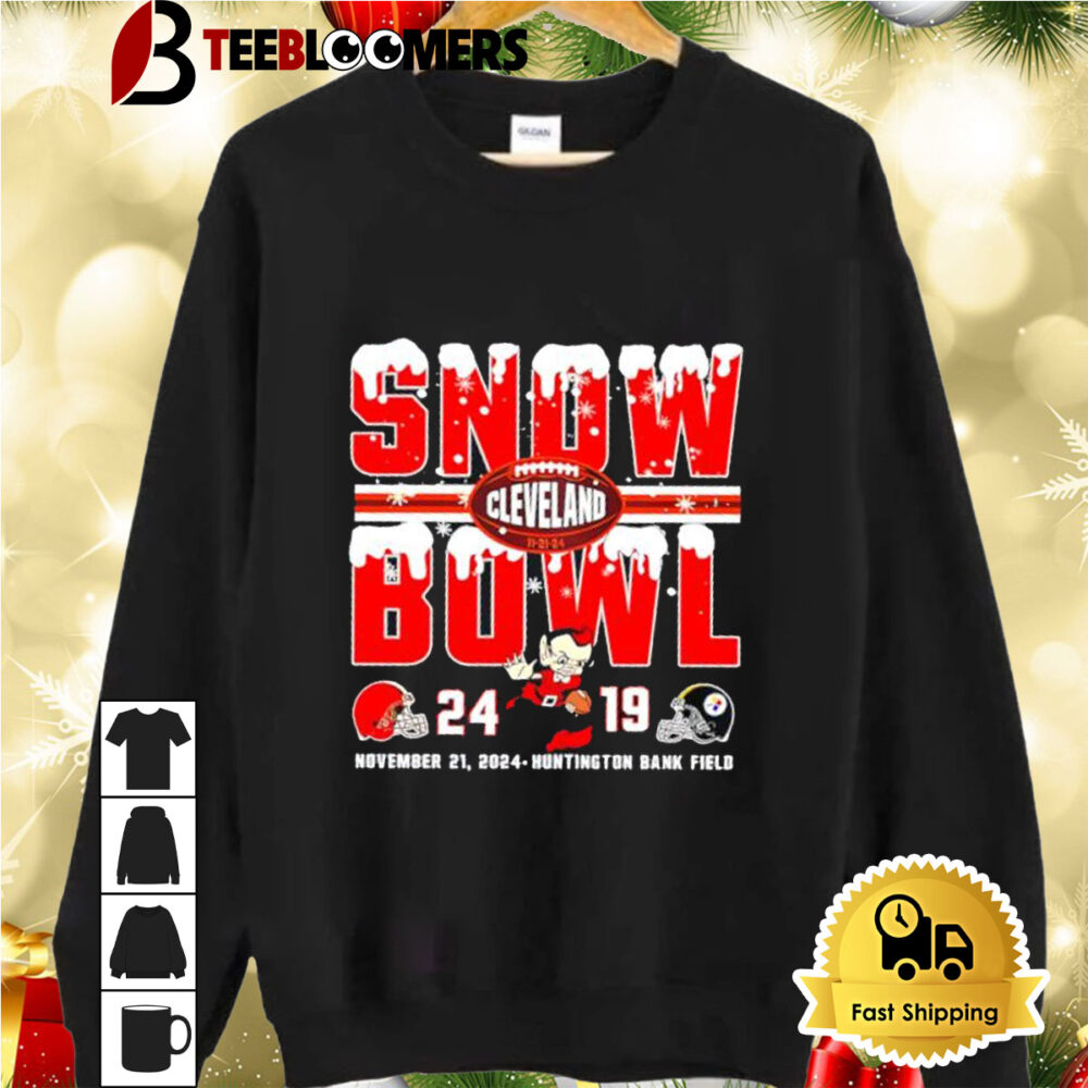 Cleveland Browns Snow Bowl 24 19 Steelers Score Shirt 2