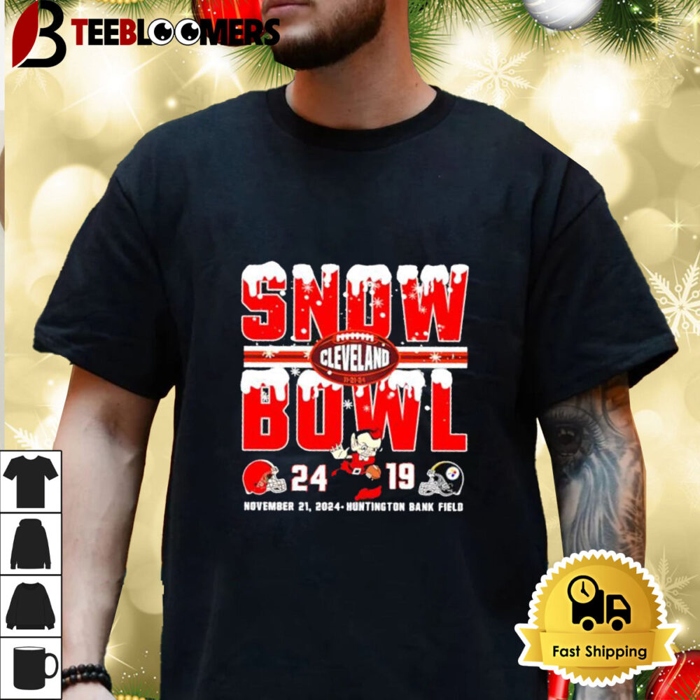 Cleveland Browns Snow Bowl 24 19 Steelers Score Shirt 3