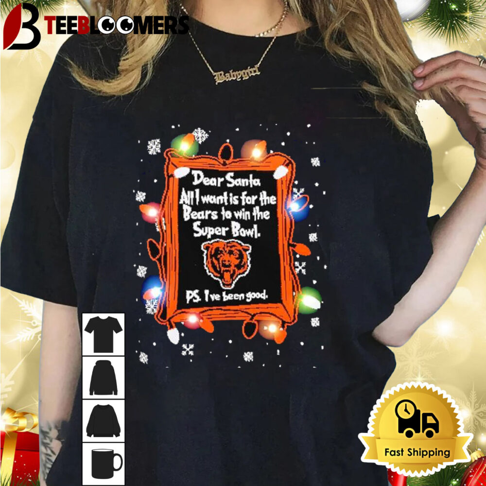 Dear Santa Chicago Bears Christmas Lights Shirt 1