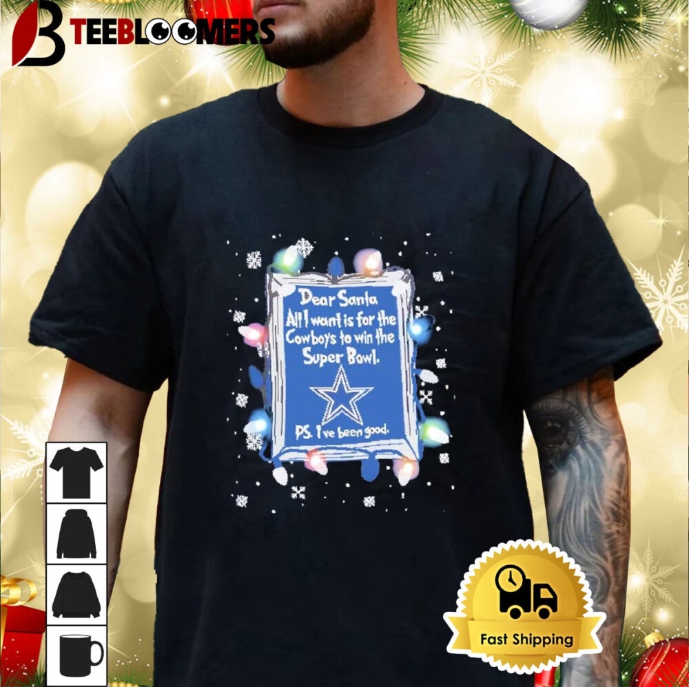 Dear Santa Dallas Cowboys Christmas Lights Shirt 3