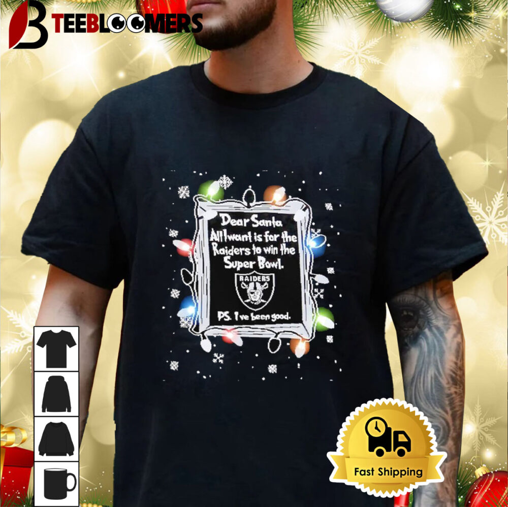 Dear Santa Las Vegas Raiders Christmas Lights Shirt 3