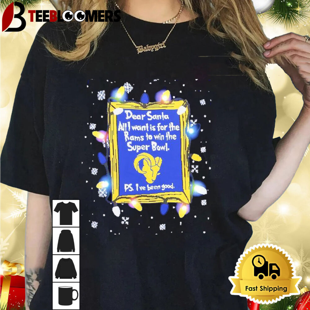 Dear Santa Los Angeles Rams Christmas Lights Shirt 1