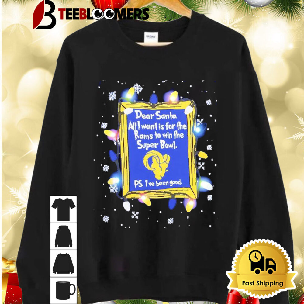 Dear Santa Los Angeles Rams Christmas Lights Shirt 2