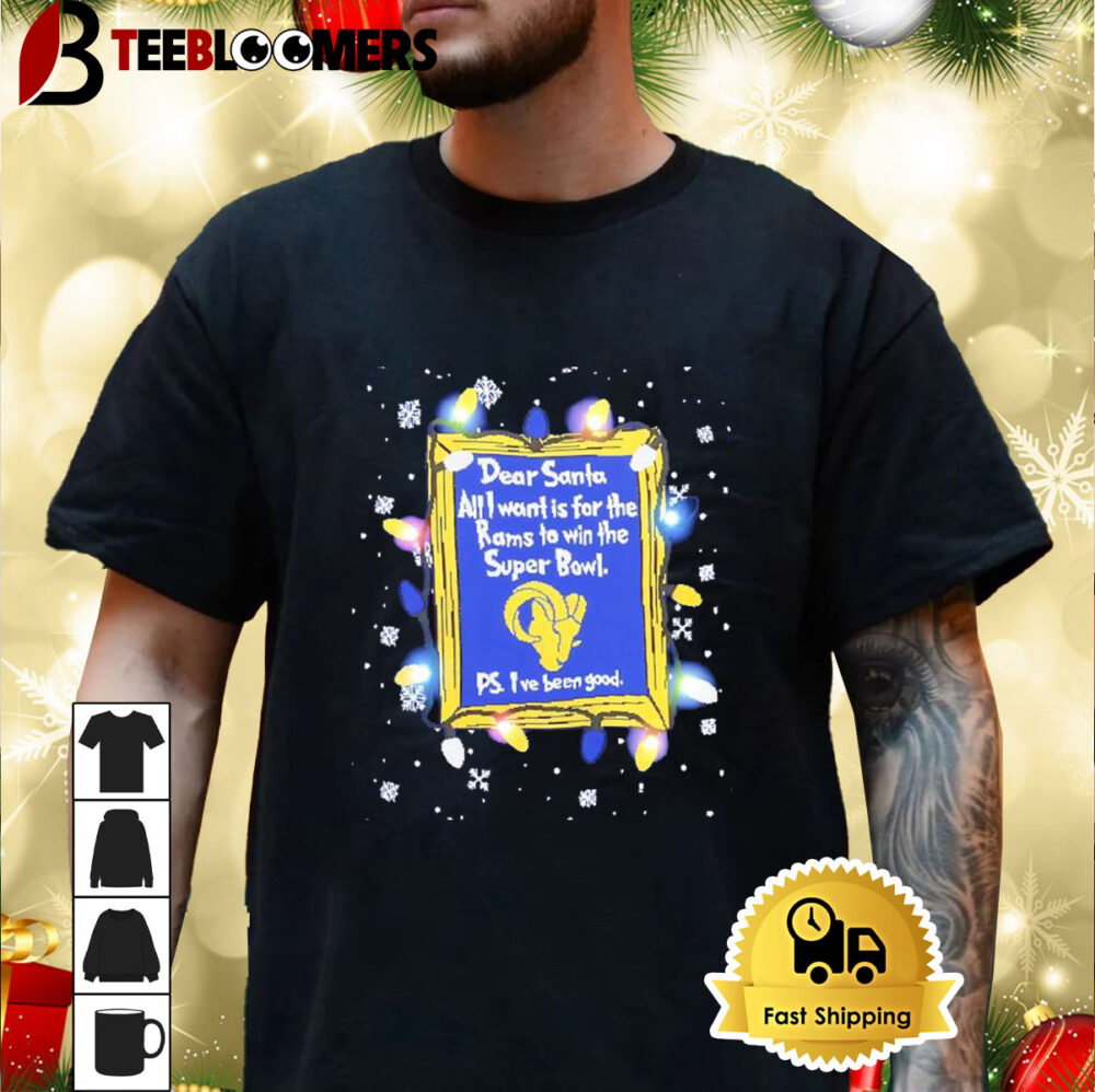 Dear Santa Los Angeles Rams Christmas Lights Shirt 3