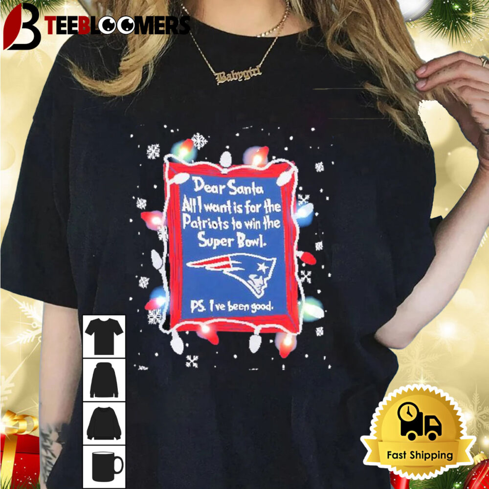 Dear Santa New England Patriots Christmas Lights Shirt 1