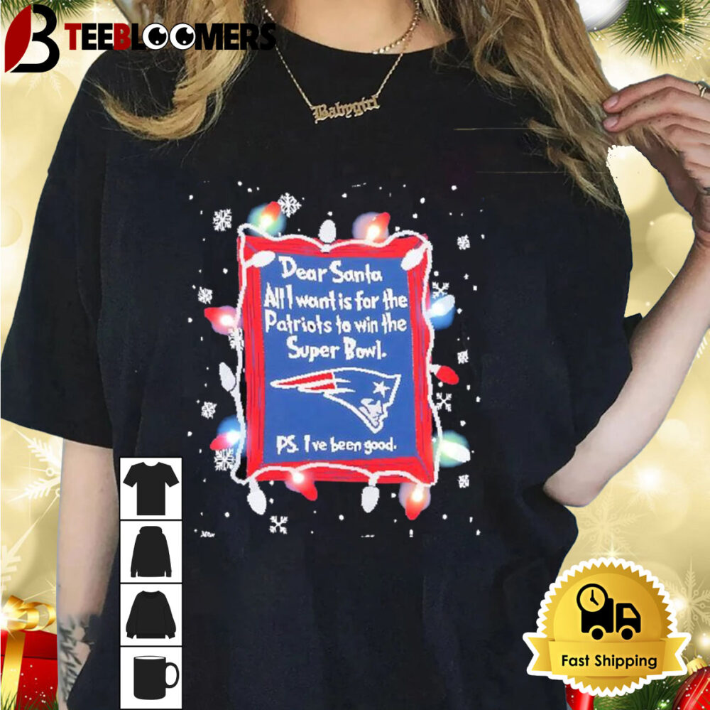 Dear Santa New England Patriots Christmas Lights Shirt 1