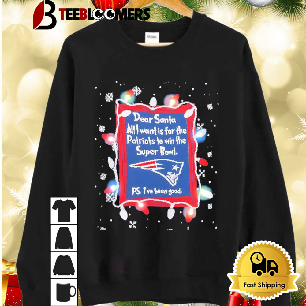 Dear Santa New England Patriots Christmas Lights Shirt 2