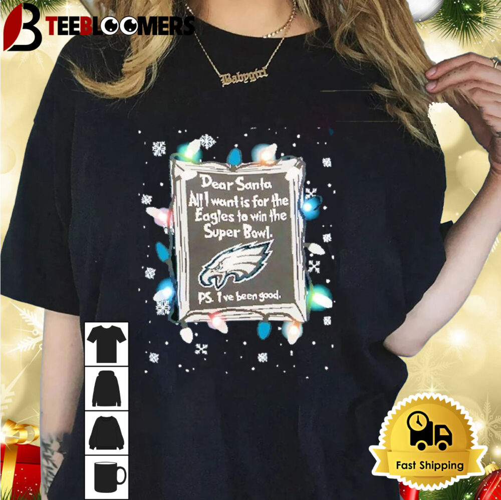 Dear Santa Philadelphia Eagles Christmas Lights Shirt 1