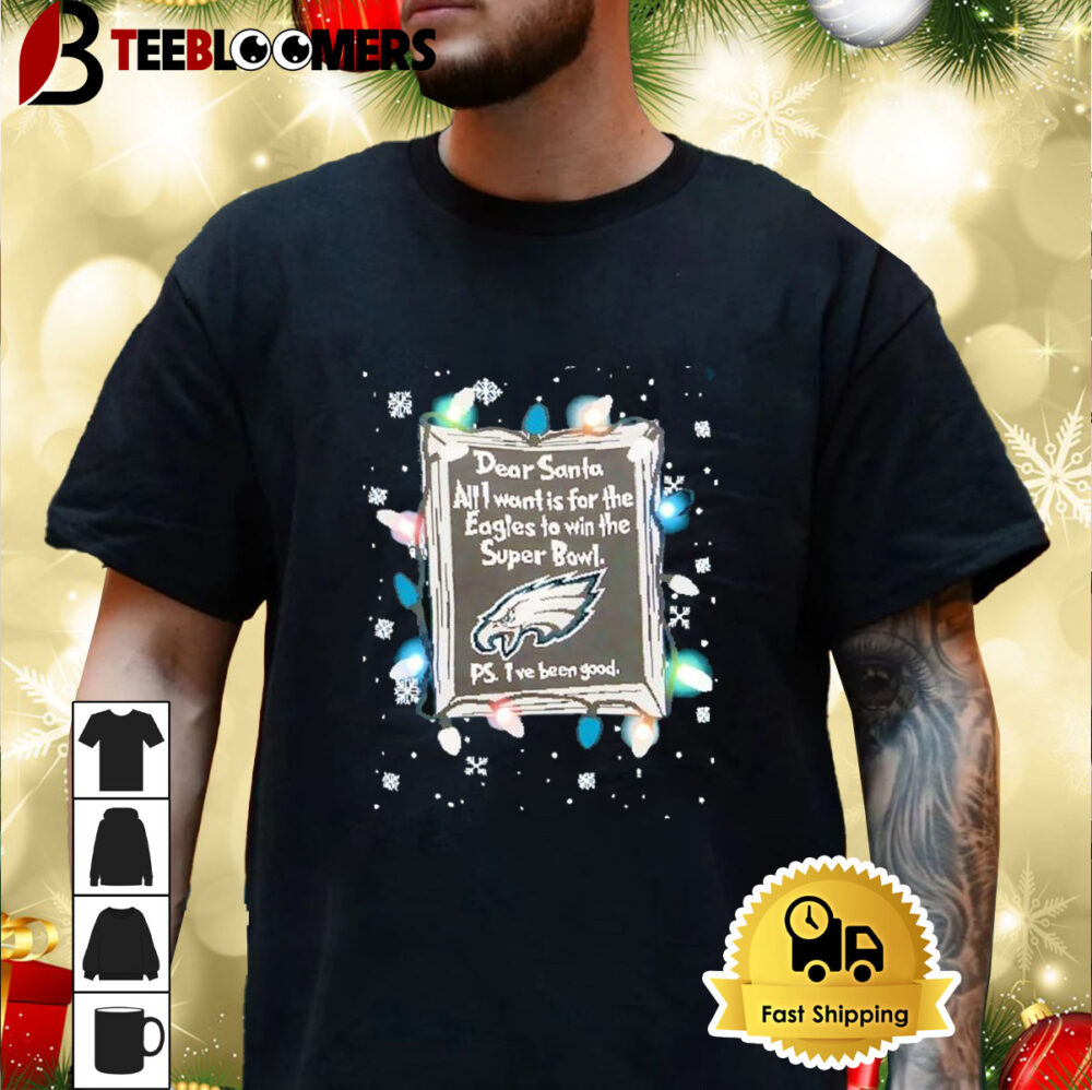 Dear Santa Philadelphia Eagles Christmas Lights Shirt 3