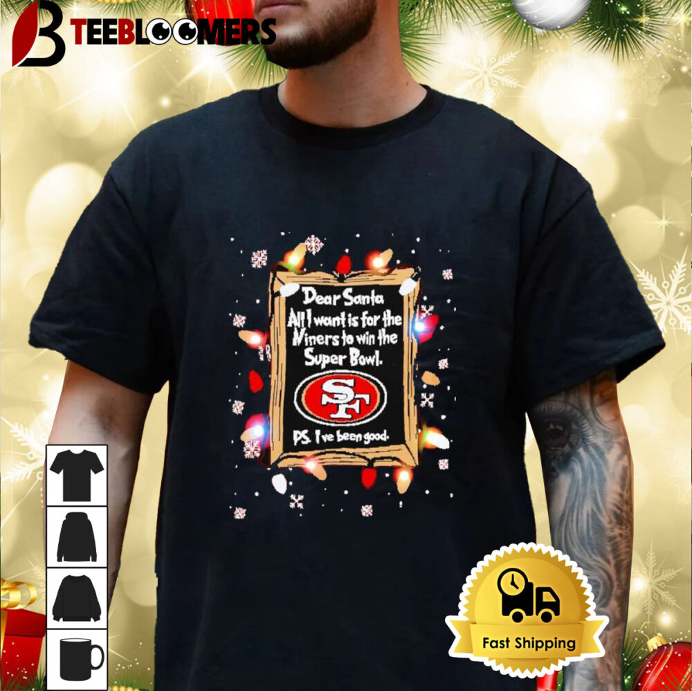 Dear Santa San Francisco 49ers Christmas Lights Shirt 3